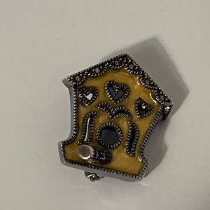 VINTAGE Judith Jack little yellow house pin